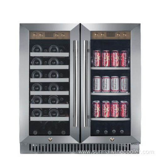 Wine and Beverage Coolers Compressor Glass Door Refrigerator